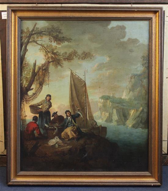 After Claude Joseph Vernet Fishermen sorting the catch 28 x 24in.